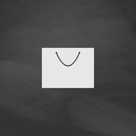 bag Simple vector button. Imitation draw icon with white chalk on blackboard. Flat Pictogram and School board background. Illustration symbolのイラスト素材