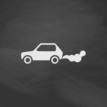contamination Simple vector button. Imitation draw icon with white chalk on blackboard. Flat Pictogram and School board background. Illustration symbolのイラスト素材