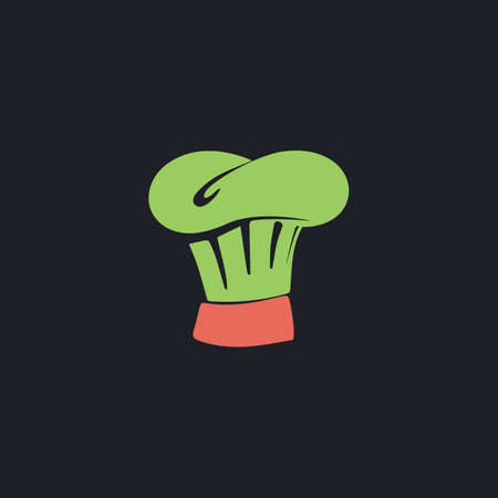 Chef cap Color vector icon on dark backgroundのイラスト素材