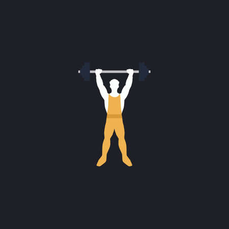 Strongman Color vector icon on dark background