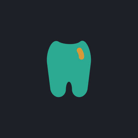 Tooth Color vector icon on dark backgroundのイラスト素材