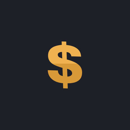 Dollar Color vector icon on dark background