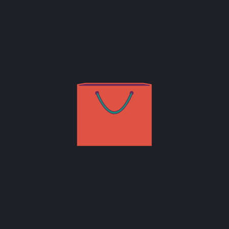 Shopping bag Color vector icon on dark backgroundのイラスト素材