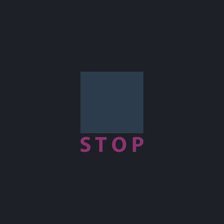 Stop button Color vector icon on dark backgroundのイラスト素材