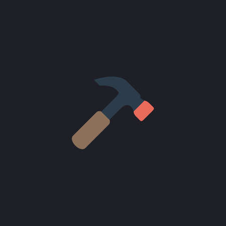 Hammer Color vector icon on dark backgroundのイラスト素材