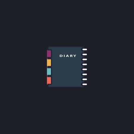 copybook Color vector icon on dark backgroundのイラスト素材