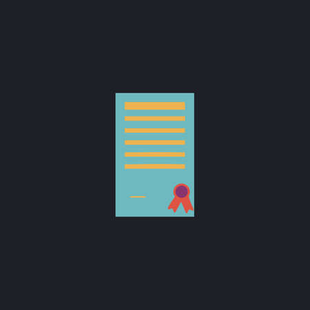 Certificate Color vector icon on dark background