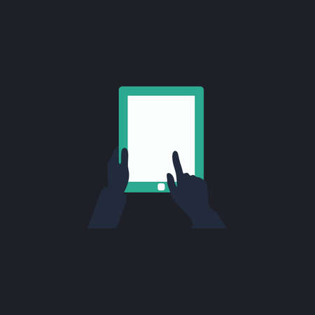 Tap Tablet Color vector icon on dark background