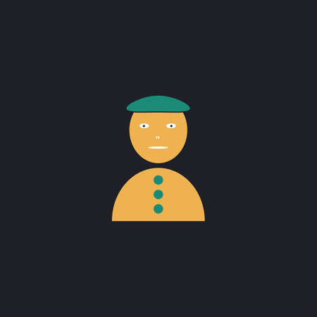 clown jester Color vector icon on dark background