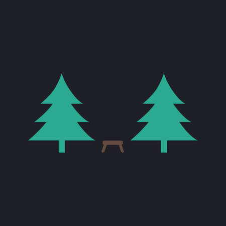 Camping  Color vector icon on dark backgroundのイラスト素材
