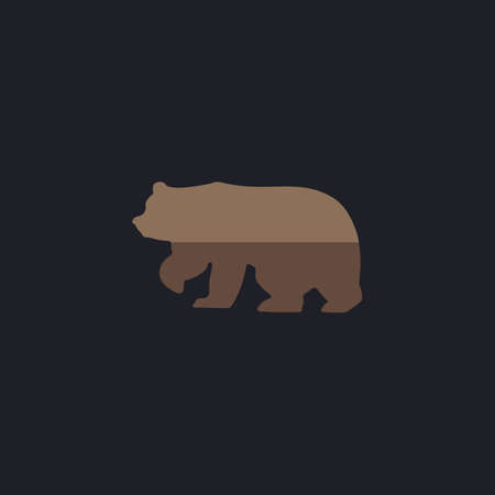 Bear Color vector icon on dark background