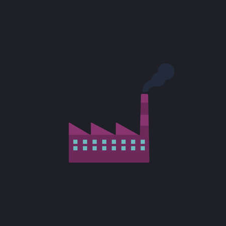 Factory Color vector icon on dark backgroundのイラスト素材