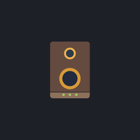 speaker Color vector icon on dark backgroundのイラスト素材