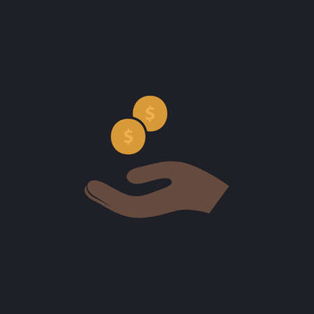 beggar Color vector icon on dark backgroundのイラスト素材