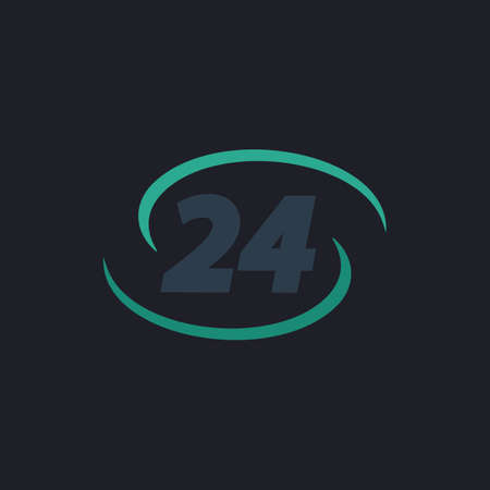 Open hours Color vector icon on dark backgroundのイラスト素材