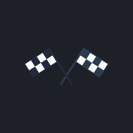 Racing flag Color vector icon on dark background