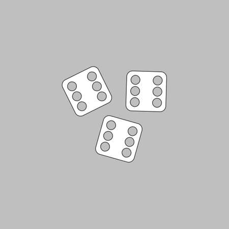 Lucky Simple line vector button. Thin line illustration icon. White outline symbol on grey backgroundのイラスト素材