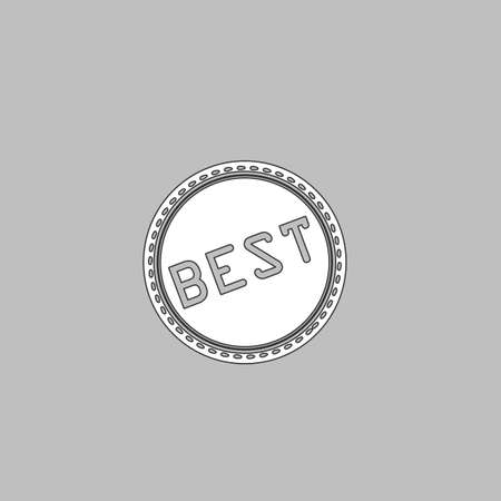Best Simple line vector button. Thin line illustration icon. White outline symbol on grey backgroundのイラスト素材