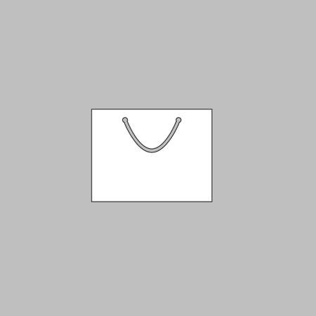 bag Simple line vector button. Thin line illustration icon. White outline symbol on grey backgroundのイラスト素材