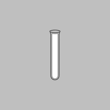 test tube Simple line vector button. Thin line illustration icon. White outline symbol on grey backgroundのイラスト素材