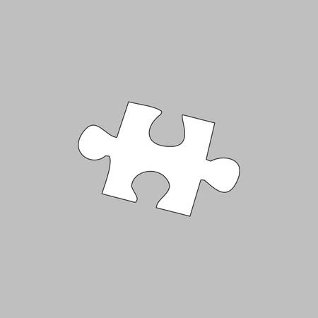 Puzzle Simple line vector button. Thin line illustration icon. White outline symbol on grey backgroundのイラスト素材