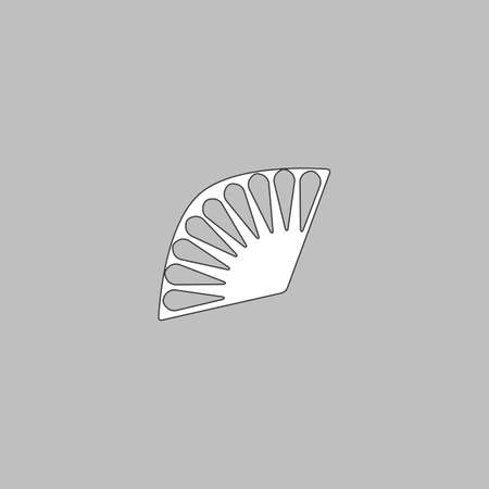 Folding fan Simple line vector button. Thin line illustration icon. White outline symbol on grey backgroundのイラスト素材