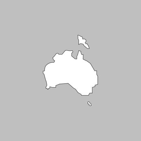 Australia Simple line vector button. Thin line illustration icon. White outline symbol on grey backgroundのイラスト素材