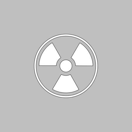 Radiation Simple line vector button. Thin line illustration icon. White outline symbol on grey backgroundのイラスト素材