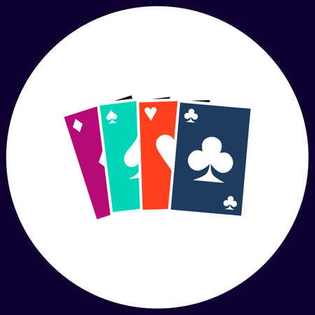 Poker Cards Simple vector button. Illustration symbol. Color flat iconのイラスト素材