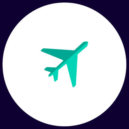 Plane Simple vector button. Illustration symbol. Color flat iconのイラスト素材