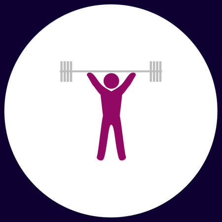 Weightlifting Simple vector button. Illustration symbol. Color flat iconのイラスト素材