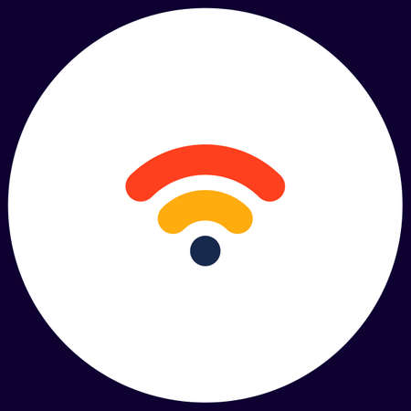 Wifi signal Simple vector button. Illustration symbol. Color flat iconのイラスト素材