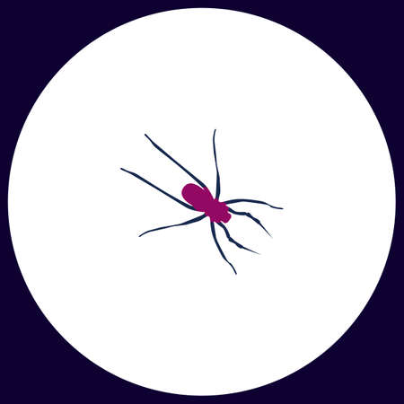 Spider Simple vector button. Illustration symbol. Color flat iconのイラスト素材