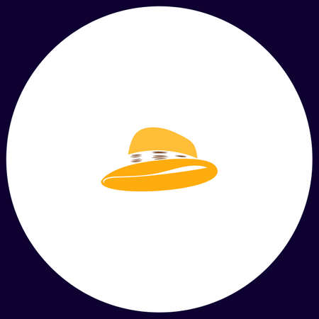 cowboy hat Simple vector button. Illustration symbol. Color flat iconのイラスト素材