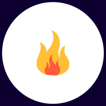 Fire Simple vector button. Illustration symbol. Color flat iconのイラスト素材