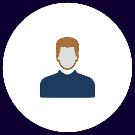 Male avatar Simple vector button. Illustration symbol. Color flat iconのイラスト素材
