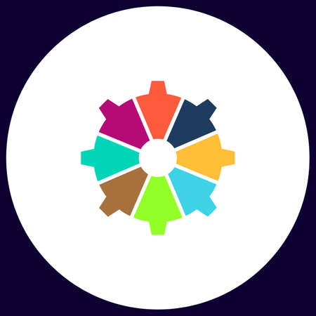 gear Simple vector button. Illustration symbol. Color flat iconのイラスト素材