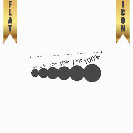 Graphics growth. Flat Icon. Vector illustration grey symbol on white background with gold ribbonのイラスト素材
