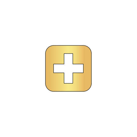Medicine Gold vector icon with black contour line. Flat computer symbolのイラスト素材