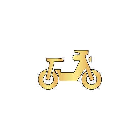motorcycle Gold vector icon with black contour line. Flat computer symbolのイラスト素材