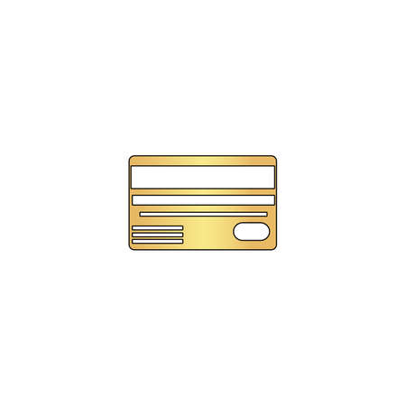 Credit card Gold vector icon with black contour line. Flat computer symbolのイラスト素材