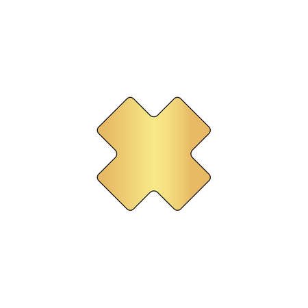rejected Gold vector icon with black contour line. Flat computer symbolのイラスト素材