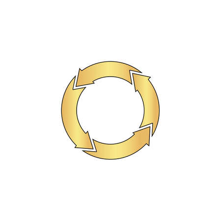 organic Gold vector icon with black contour line. Flat computer symbolのイラスト素材
