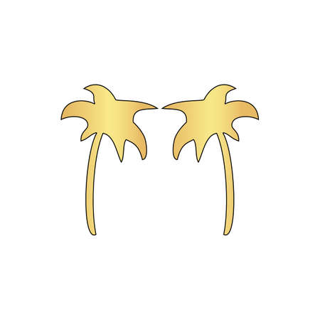 palms Gold vector icon with black contour line. Flat computer symbolのイラスト素材