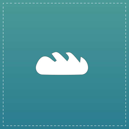 Bread bakery. White flat icon with black stroke on blue backgroundのイラスト素材