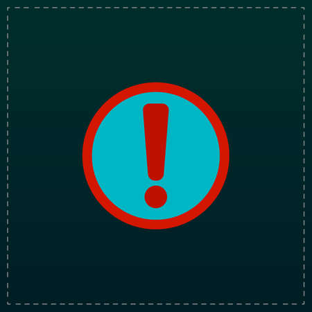 Exclamation mark. Color symbol icon on black background. Vector illustrationのイラスト素材
