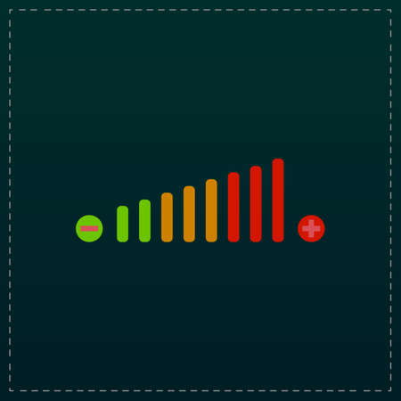 Volume adjustment. Color symbol icon on black background. Vector illustrationのイラスト素材