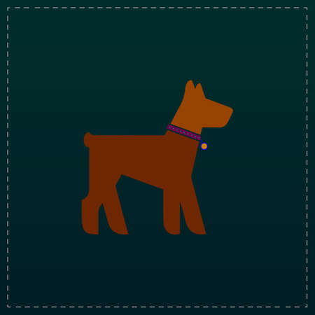 Dog. Color symbol icon on black background. Vector illustrationのイラスト素材