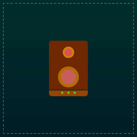 Music speakers. Color symbol icon on black background. Vector illustrationのイラスト素材