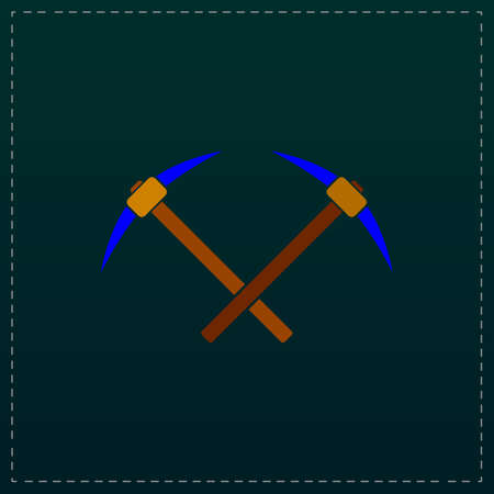 Crossed powered icebreaker. Color symbol icon on black background. Vector illustrationのイラスト素材